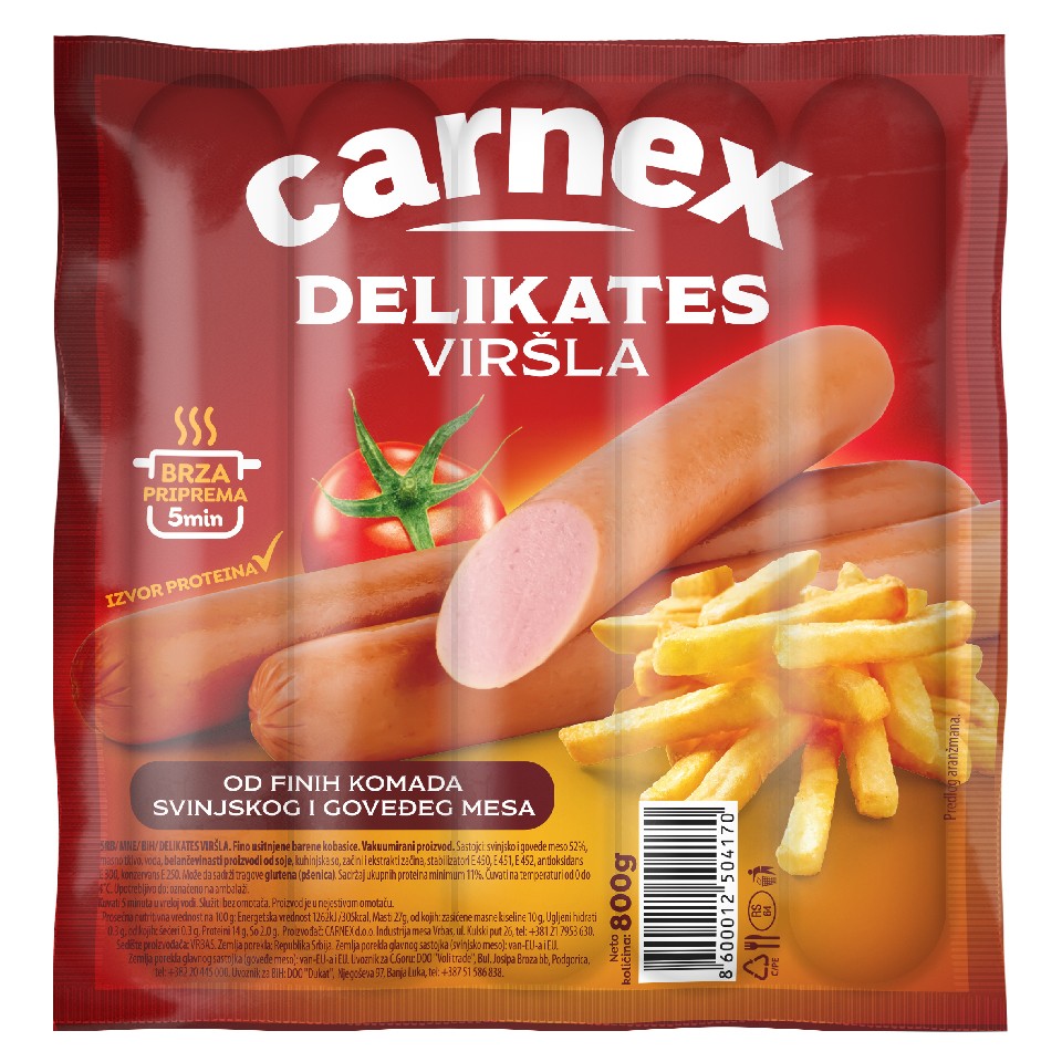 Delikates viršla 800 g